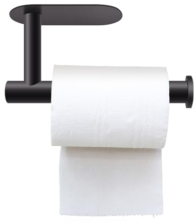 Portarrollos de Cocina sin Taladrar, Portarrollos de Papel Cocina Acero Inoxidable, Soporte Rollo Papel Cocina, Porta Rollos de Papel Higienico Adhesivo, para Cocinas, Baños