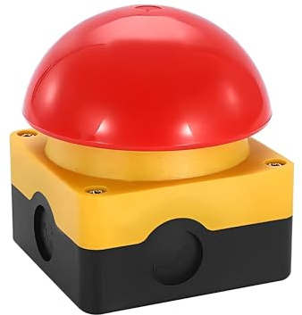 MiJunHD Emergency Stop Push Button Switch,Push Self-Locking,IP65 Waterproof Switch Hand Clap Racket Foot Switch NO/NC Start Contactor (1Piece Mushroom Head Type)