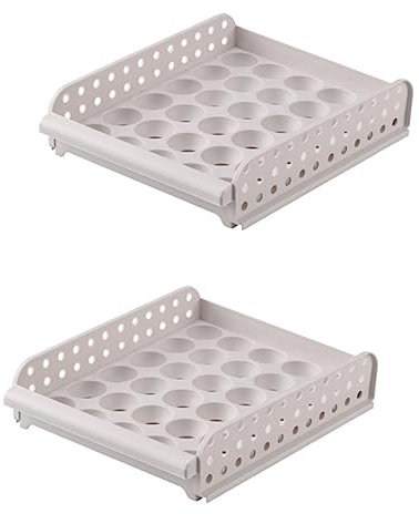 jojofuny Practical Egg Holder Simple Egg Storage Box Stackable Crisper for Refrigerator Beauty Organizer