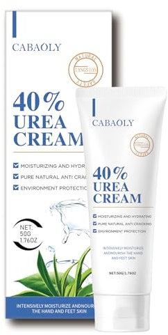 Harnstoffcreme 40 Prozent, Harnstoff Fuß- und Handcreme für trockene, rissige Haut, 40 Prozent Harnstofflotion für Füße mit maximaler Stärke 50 Gramm