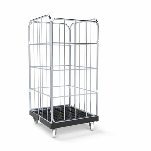 Rullbehållare 1350 KU RC svart, 724 x 815 mm, typ 4-sidig, 1 framvägg, Cr 3