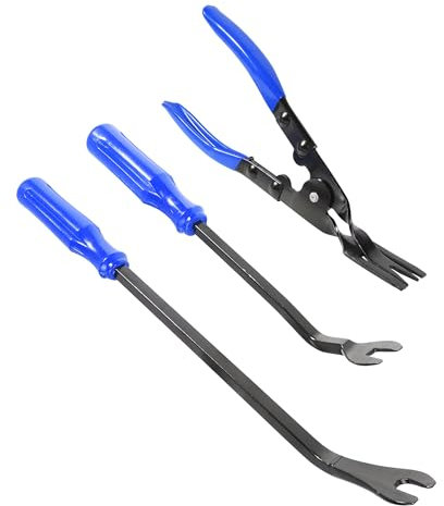 Flaconi 3PCS Desmontadores de Plastico Coche,Herramientas Desmontar Salpicaderos,Kit Desmontar Coche,Herramienta de Desmontaje y Montaje,Adecuado para Automóviles,Camiones,Embarcaciones,RV (Azul)
