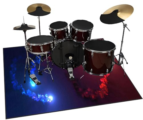 ZAJENKUB 120 x 70 cm Drum Rug Outdoor Sound Absorbing Rug Non Slip Soundproof Drum Mat For Electronic Drums Bass Drum Snare Drums Racks Guitars Drum Kit Etc Musical Instruments Soundproof Mat