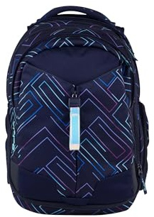 Satch Schulrucksack Match Purple Laser - Dunkelblau | Ergonomisch, erweiterbar auf 35 L, standfest und mit extra Fronttasche für optimal organisierte Schulsachen ab der 5. Klasse