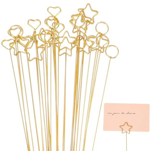 30 supporti per foto in metallo con motivo floreale, clip per memo in metallo, supporto per foto, clip per il numero del tavolo, per matrimonio, compleanno, festa, decorazione da tavolo