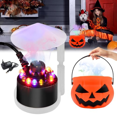 RIRIDAMAI Nebulizador Fabricante de Niebla, Nebulizador Fabricante con Calabaza, Nebulizador con Protección contra Salpicaduras Extraíble, Mini Máquina De Niebla, para Fuente, Estanque