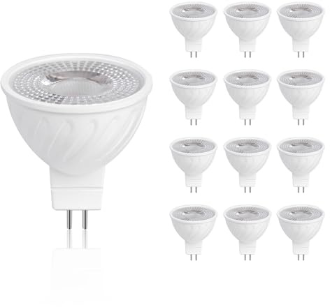 MR16 LED Bulb,Dimmable 3000K led light bulbs, 12&36V GU5.3 Flicker-Free Landscape Track Recessed Lighting Bulb,Suitable for path, courtyard, garden, outdoor and indoor landscape lighting. 12 Pack.