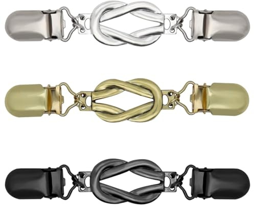JYNXOR 3 Pcs Pinces à Cardigan Vintage pour Femmes, Serrage de Taille pour Robes, Attache Écharpe et Gilet, Broches Décoratives Rétro, Accessoires de Mode Rétro pour Femmes, Design Antidérapant