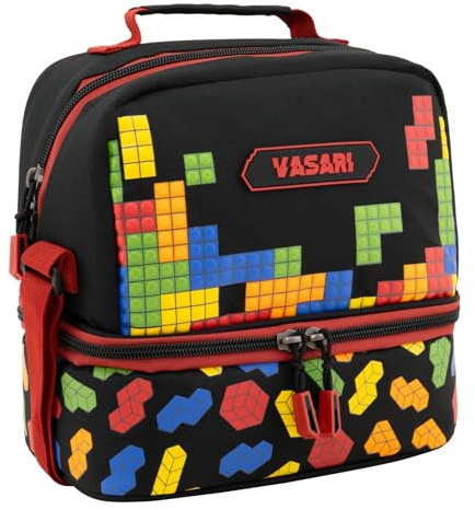 Vasari - Fiambrera, Accesorio Escolar, Mantiene Alimentos Frescos, Incluye Compartimentos Grandes Superior e Inferior, Asa Superior Acolchada