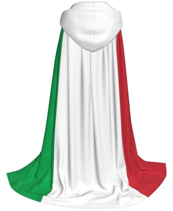 Yyoretp italy flag Print Hooded Cloak For youngsters with Halloween Christmas Cosplay Hooded Cape Costume