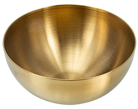 TOYANDONA Ensaladera Multifunción 20 Cm De Acero Inoxidable Color Dorado, Recipiente para Almacenar Frutas y Verduras, Bowl Ligero Adecuado para Cocina y Exteriores
