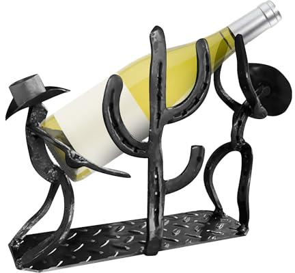 Portabottiglie in metallo a forma di cactus, organizer decorativo con supporto per bicchieri, per liquori, whisky, bourbon, tequila, vodka, brandy, bevande, bancone, bar, cucina, feste di