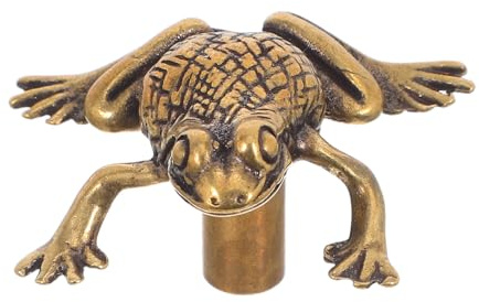 MAGICLULU Poignée de Meuble Chinoise en Laiton Vintage Couleur Cuivre Vieilli, Poignée de Tiroir de Grenouille Feng Shui, Bouton Décoratif pour Armoire de Chambre, Style Traditionnel et
