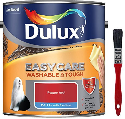 New 2017 Dulux Easycare Washable & Tough Matt Pepper Red 2.5L with Unique Stain Repellent Technology. Includes PSP Touch-up Brush.
