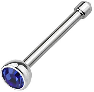 beyoutifulthings Nasen-Piercing KRISTALL Nasen-Ring Nasen-Stecker Press Fit Stift Chirurgenstahl Silber Multicolor Stab-Dicke 0,8mm