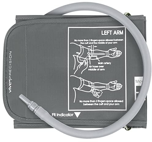 Vive Brazalete de repuesto de precisión, para monitor automático de presión arterial y máquina digital, tamaño para circunferencia superior del brazo de 15 a 24 cm, para adultos, personas mayores