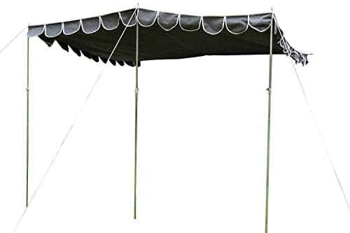 OLPRO Retro-Sonnendach für Wohnmobile/Wohnwagen, 260x260 cm, Anthrazit, schnell und einfach aufzubauen, überdachter Wohnbereich, Esszimmer draußen, 3 verstellbare Stangen