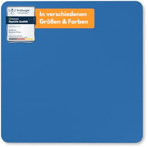 Flickly® Pool Reparatur Flicken selbstklebend | robust & wasserfest | Patch für Poolfolie, Whirlpool, Luftmatratze & Wasserplane reparieren | viele Farben | 10cm x 10cm | (RAL5012) Lichtblau