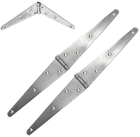 4X Heavy Duty Gate Strap Hinges - 200mm/8 Galvanised Outdoor Hinges