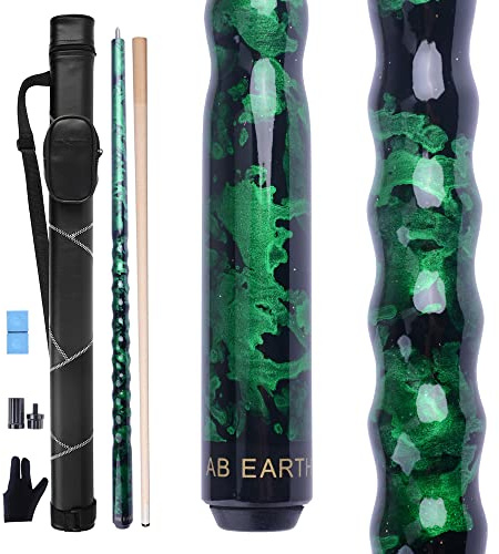 AB Earth Pool-Queue-Stick-Set mit ergonomischem Design, 13 mm Spitze, 147,3 cm, Ahornholz mit Hartschalenkoffer