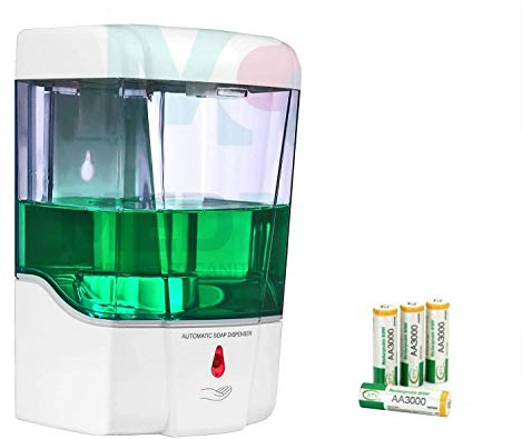 MedPlus Distributeur automatique de savon mural distributeur savon gel désinfectant main automatique sans contact capteur infrarouge étanche pour salle de bain cuisine et distributeur hôtel blanc