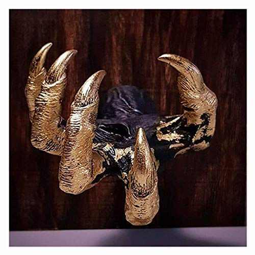 Alliwa Skulptur Deko Hand der Hexe Wandskulptur Schmuckhalter Statue Wand Deko f黵 Wohnzimmer Schlafzimmer, 21,5 x 13,5cm (Gold)
