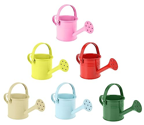 DOITOOL Lot de 6 Arrosoirs en Métal pour Enfants, Arrosage pour Plantes et Fleurs, Arrosoir Enfant
