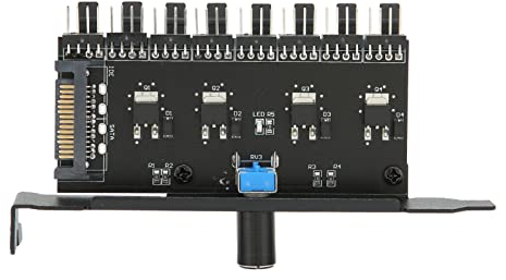 Ventola Chassis Raffreddamento CPU 8 Porte 12 V 3 Pin 4 Pin PC-Fan Speed ​​Controller 72 W Regolatore Velocità Hub Ventola con Vite Fissa per Chassis Computer Desktop(SATA)