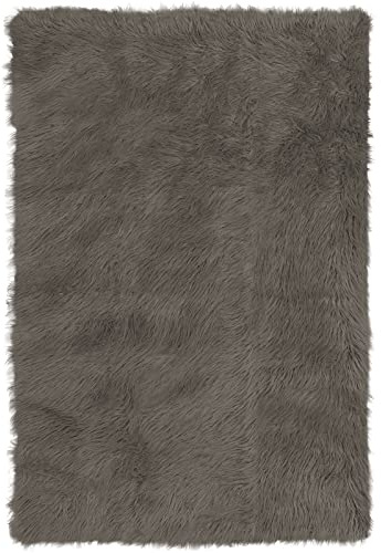 Pure Label Schaffell Lammfell Kunstfell Teppich XXL – Moderne Wohnzimmer Deko - Schlafzimmer Deko für das Sofa, den Stuhl oder als Bettvorleger in Taupe- 100x150cm