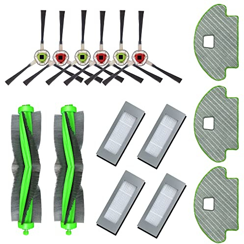 MIRTUX Kit de Recambios Compatible con Roomba Combo - Repuestos para Roomba Combo Serie R1138, R111840 - Rodillos Centrales, Filtros, Cepillos Laterales, Mopas - Accesorios para Roomba Combo