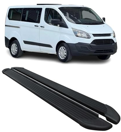 OMAC Trittbretter für Ford Transit Custom 2012-2023 L1 Alu Schwarz | Seitenschweller, fahrzeugspezifische Passform
