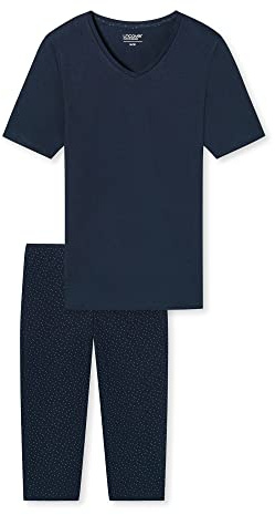 Uncover by Schiesser Schlafanzug 3/4, Pyjama 3/4 Femme, Dunkelblau, 48