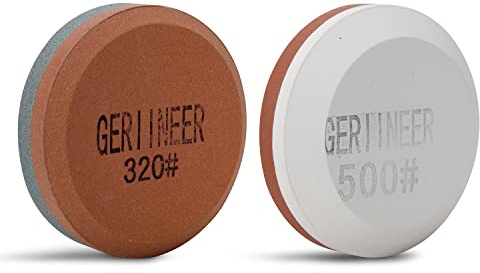 GERIINEER 2-IN-1 Schleifstein Axt und Messer, Schärfer Abziehstein für Messer, Puck Schärfstein für Gartengeräte Küchenmesser Meißel Äxte (2 Pcs#4)