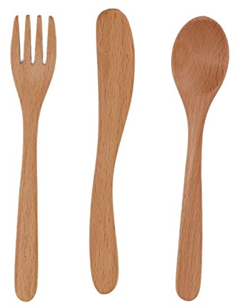 Holzbesteck Set Holzbesteck Set Im Retro und Rustikalen Stil Inklusive Holzlöffel Holzmesser und Holzgabel Holzgeschirr Set