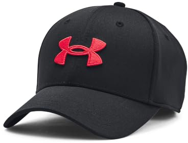 Under Armour Men's Blitzing Cap Stretch Fit, (004) Black / / Red, Medium/Large