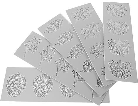 BESTonZON 5pièces Moules Silicone Pour Chocolat Et Fondant Décoratifs Pour Bonbons Et Pâtisserie Légers Et Faciles à Nettoyer