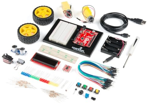 SparkFun Inventor's Kit - v4.1.2 (SIK) RedBoard Qwiic- White Solderless Board- Carrying Case- 16x2 White on Black LCD (with headers) SparkFun Motordriver (with headers)