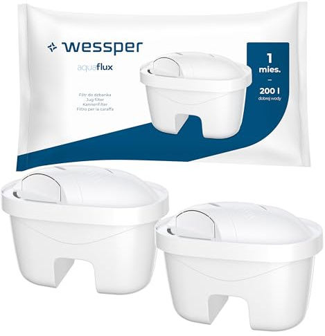 Wessper wasserfilter kartuschen, Ersatz Laica bi-flux Filter - 2 Stück | filterkartuschen für kanne, aktivkohle wasserfilter, Ersatz Filter für Laica Bi-Flux, Dafi Unimax, PearlCo