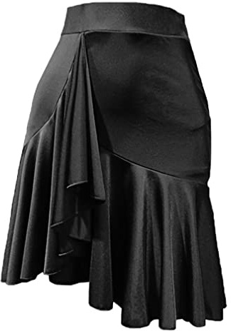 ZYMOZYM Schwarzer Basic Minirock Mit Shorts Mädchen Rüschenkante Stretch Kurz Faltenrock Tanzrock Damen