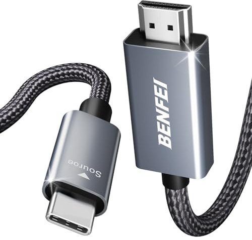 BENFEI USB C auf HDMI Kabel 4,5m(4K@60Hz, 2k@144Hz), USB Typ C auf HDMI [kompatibel Thunderbolt 3/4/5] für iPhone 15 Pro/Max MacBook Pro/Air 2023 iPad Pro iMac S23 XPS 17 usw