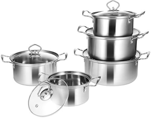 Kichvoe Cocina De Cocina Juego De 5 Ollas Soperas Con Ollas De Inducción Para Sopa Salsa
