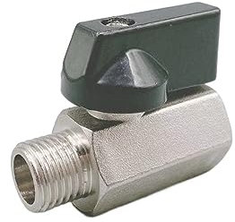 1 Stück Messing Mini Kugelhahn 1/8, 1/4,3/8 1/2, Luftkompressorventile von Stecker auf Buchse (Size : 1/2)