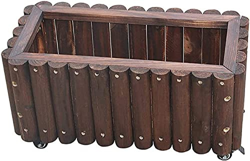 Plant Stand Storage Rack Vegetables Planting Container Planter Box Planting Box Rectangular Solid Wood Gardening Flower Trough Moving Universal Wheel Outdoor Container Raised Garden Bed