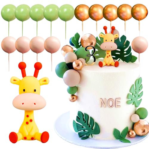 Giraffe Cake Topper Safari Baby Shower Cake Decorations Wild One Cake Topper Safari Cake Decorations Zoo Animal Cake Toppers