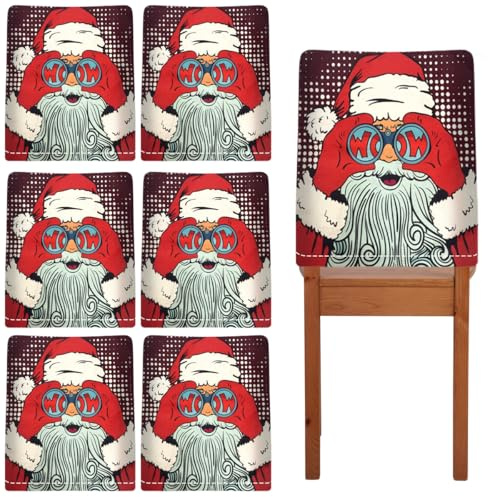 Daity stuhlhussen Weihnachten 6 Stück Weihnachts Stuhlhussen 60x50cm Leinen Weihnachtsrentier stuhlbezug Deko Set Weihnachten Stuhlrückenbezüge für Restaurants, Küchen, Partys, Festivals