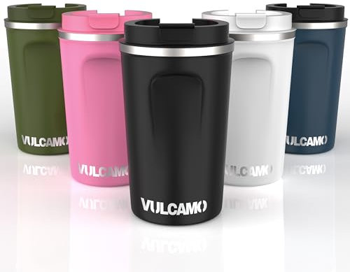 Taza Termica Termo Cafe 380ml/13oz - Vaso Termico Acero Inoxidable Taza Cafe Llevar Antigoteo Taza Cafe o Te Frio o Caliente Travel Mug (Negro)