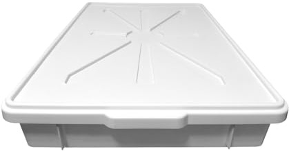 Cassa chiusa coperchio e manici box da trasporto conservazione in frigo alimenti bianco litri 19 Sovrapponibile e Impilabile in Polipropilene impasti pizza focacce pane certificata