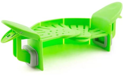 POVVFRTY Household kitchen retractable strainer Folding strainer Silicone pot side strainer to block noodles vegetable fruit filter(Green)