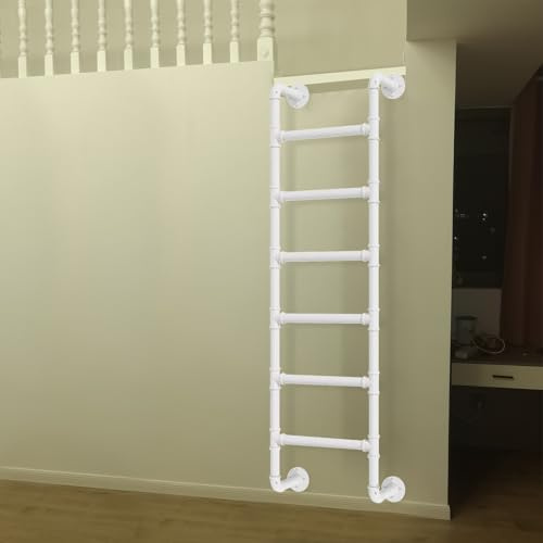 XCHSXYL Industrial Iron Wall Mounted Hanging Metal Step Ladder for Loft Climbing 4ft 5ft 6ft 7ft 8ft Entrance Egress Ladders Attic Stairs Bed Bunk Ladder Outside/Deck Use (120cm)