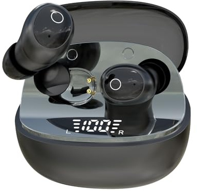Xmenha Mini Invisible Bluetooth Écouteurs de Sommeil Écouteurs Oreillette Sommeil Waterproof Sport Confortable Petit Ecouteurs sans-Fil Réduction du Bruit Léger à Porter Contrôle d'appuyer de Toucher
